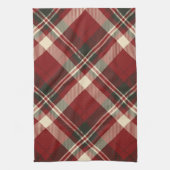 Moderne rote beige Weihnachtsmuster Geschirrtuch (Vertikal)