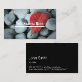 Moderne rote Blatt-und Stein-Fotografie Visitenkarte (Vorne/Hinten)