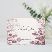 Moderne rote Blätter Danke-Card Dankeskarte (Stehend Vorderseite)