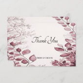 Moderne rote Blätter Danke-Card Dankeskarte (Vorne/Hinten)