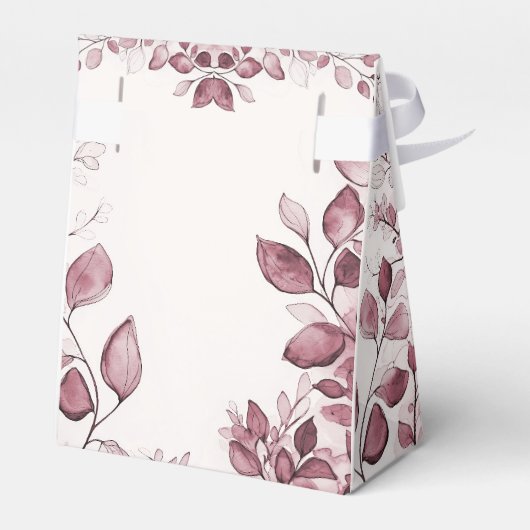 Moderne rote Blätter Gefälligkeitsbox Geschenkschachtel (Rückseite)