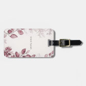 Moderne rote Blätter Gepäckmarke Gepäckanhänger (Vorderseite horizontal)