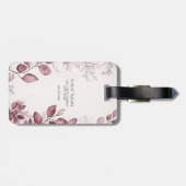 Moderne rote Blätter Gepäckmarke Gepäckanhänger (Rückseite horizontal)