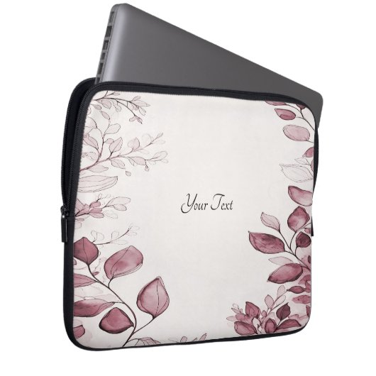 Moderne Rote Blätter Laptop-Sieb Laptopschutzhülle (Vorne Rechts)