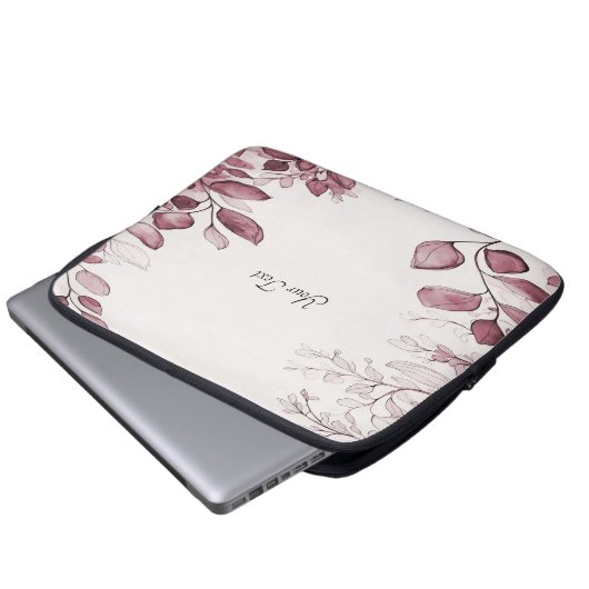 Moderne Rote Blätter Laptop-Sieb Laptopschutzhülle (Vorne Knopf)