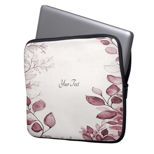 Moderne Rote Blätter Laptop-Sieb Laptopschutzhülle (Vorderseite Links)