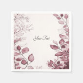 Moderne rote Blätter Napkins Serviette (Vorderseite)