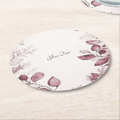 Moderne rote Blätter Papier Untersetzer (Angewinkelt)