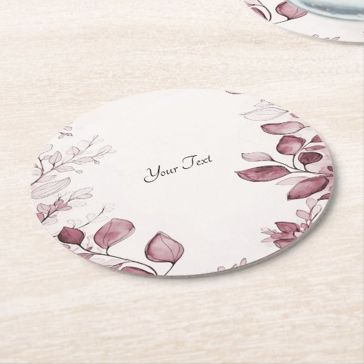 Moderne rote Blätter Papier Untersetzer (Angewinkelt)