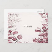 Moderne rote Blätter Postkarte (Vorne/Hinten)