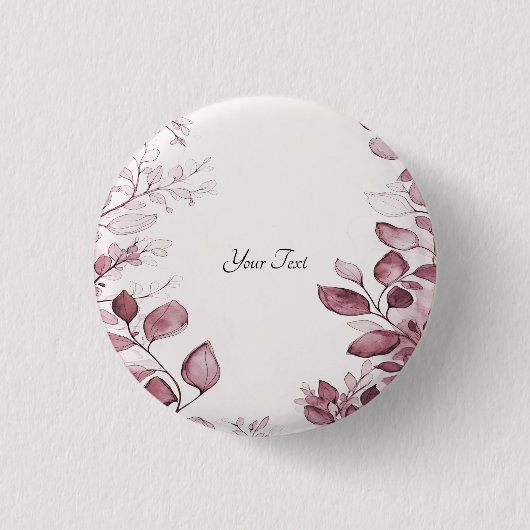 Moderne rote Blätter-Taste Button (Vorderseite)