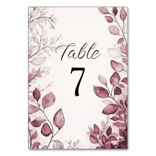 Moderne rote Blätter Tischnummer