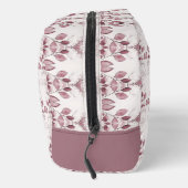 Moderne rote Blätter Toilettenbeutel Waschbeutel (Rechts)