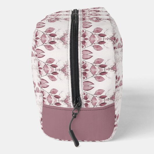 Moderne rote Blätter Toilettenbeutel Waschbeutel (Rechts)