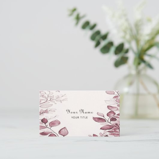 Moderne rote Blätter Visitenkarte (Stehend Vorderseite)