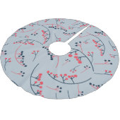 Moderne rote blaue Beerenmuster Polyester Weihnachtsbaumdecke (Schrägansicht)