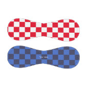 Moderne rote blaukroatische geometrische Schachbre Baseball (Paneele)