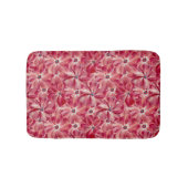 Moderne rote Blume Blumenmuster Badematte (Vorderseite)