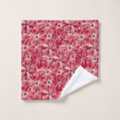 Moderne rote Blume Blumenmuster Badhandtuch Set (Waschlappen)
