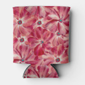 Moderne rote Blume Blumenmuster Dosenkühler (Vorderseite)