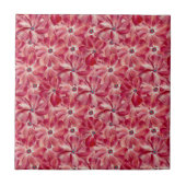 Moderne rote Blume Blumenmuster Fliese (Vorderseite)