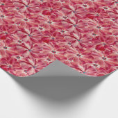 Moderne rote Blume Blumenmuster Geschenkpapier (Ecke)