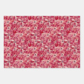 Moderne rote Blume Blumenmuster Geschenkpapier Set (Vorderseite 3)