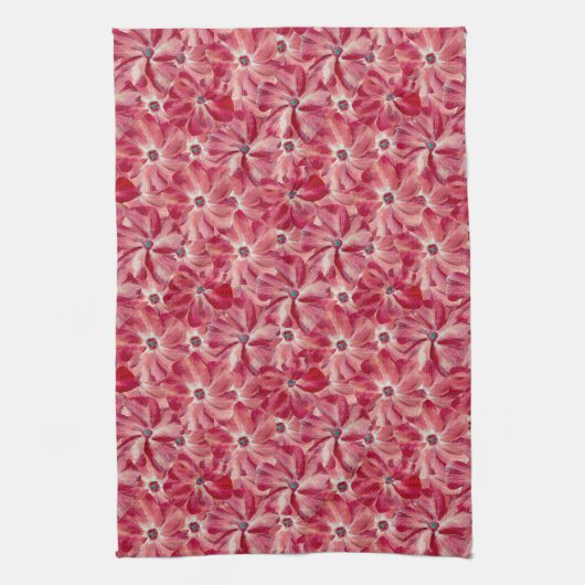 Moderne rote Blume Blumenmuster Geschirrtuch (Vertikal)