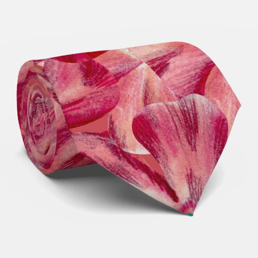 Moderne rote Blume Blumenmuster Krawatte (Gerollt)