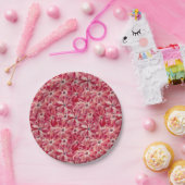 Moderne rote Blume Blumenmuster Pappteller (Party)