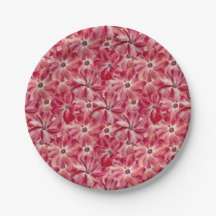 Moderne rote Blume Blumenmuster Pappteller