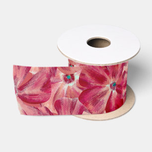 Moderne rote Blume Blumenmuster Satinband