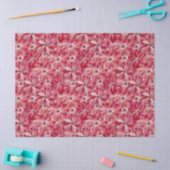 Moderne rote Blume Blumenmuster Seidenpapier (Basteln)