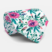 Moderne rote Blume Krawatte (Gerollt)