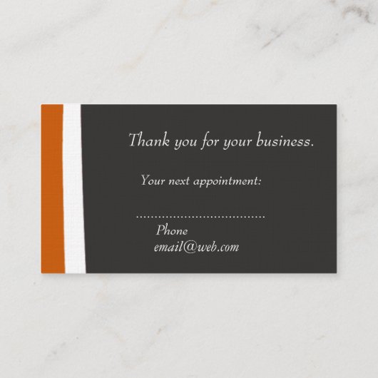 Moderne Rote Blume Scheren Haarstylistin Terminkarte (Rückseite)