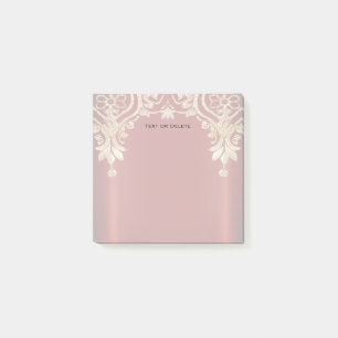 Moderne rote Blumen-Post-it-Notizen mit Gold Post-it Klebezettel