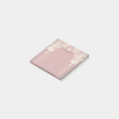 Moderne rote Blumen-Post-it-Notizen mit Gold Post-it Klebezettel (angewinkelt)