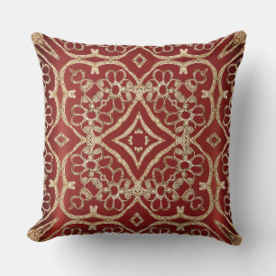 Moderne rote Blumen-Wurfkissen mit Gold Kissen