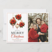 Moderne Rote Blütendekorationen Frohe Weihnachten (Vorderseite)