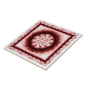 Moderne rote Blütenmuster Fliese (Seite)