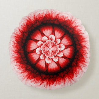 Moderne rote Blütenmuster Rundes Kissen