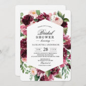 Moderne Rote Blütenrahmen Einladung (Vorne/Hinten)