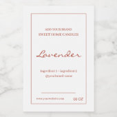 Moderne rote, braune Zutaten Produkt Vierkantstift Lebensmitteletikett (Einzelnes Label)