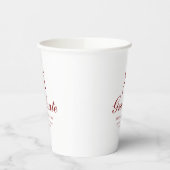 Moderne rote Coquette-Schleife Abschlussfeier Pappbecher (Links)