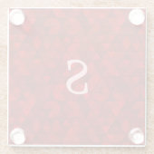 Moderne rote Dreiecke Geometrie Glasuntersetzer (Rückseite)