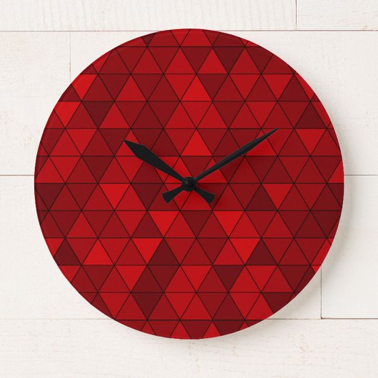 Moderne rote Dreiecke Geometrisch Stilvoll Große Wanduhr
