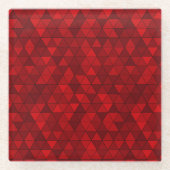 Moderne rote Dreiecke Geometrisch Stilvoll und tre Glasuntersetzer (Vorderseite)