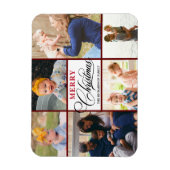 Moderne Rote Elegante Kalligraphie Foto Collage Ch Magnet (Vertikal)