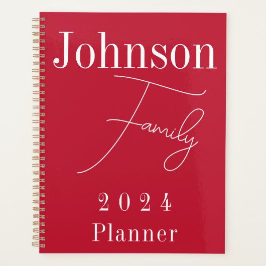 Moderne Rote Familie 2024 Planer (Vorderseite)