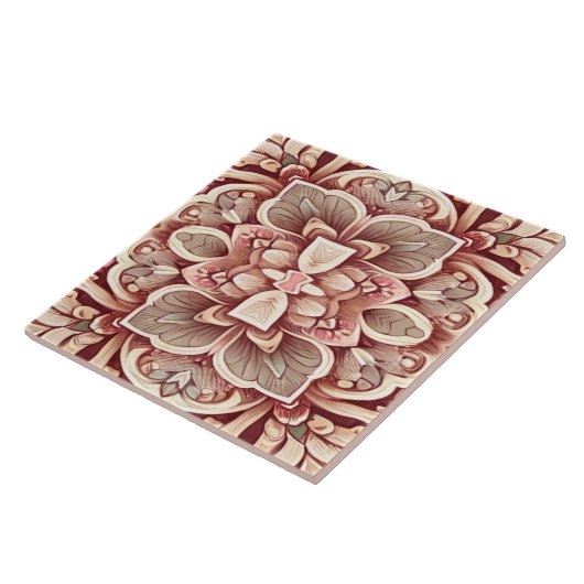 Moderne rote Farbe Klassik Blumenmuster Fliese (Seite)